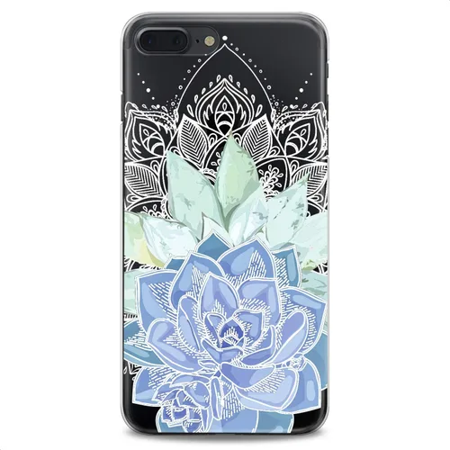 Vista 8 de Funda compatible con iPhone 14 13 Pro Max 12 Mini 11 Xs X 8 Plus Xr 7 SE 6s 5 Plant Floral Flowers Phone Teen Slim Boho Cute Girls Print Blue Design