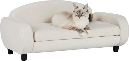 Vista 12 de Paws & Purrs Sofá cama para gatos, sofá para mascotas para gatos de interior, camas elevadas para gatos con funda de colchón extraíble lavable