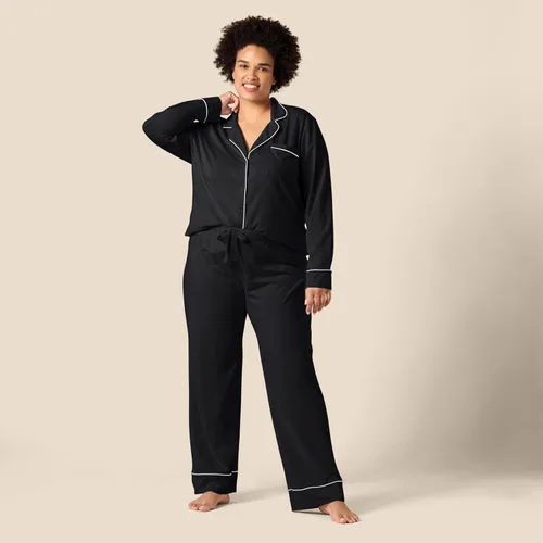 Vista 6 de Tienda Essentials - Conjunto de pijama de mujer con camisa de manga larga y pantalón largo de algodón modal