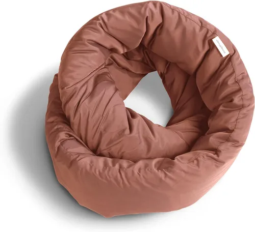 Vista 10 de Huzi Infinity Pillow - Bufanda cervical suave para usar en el hogar y viajes, soporte para dormir (gris)