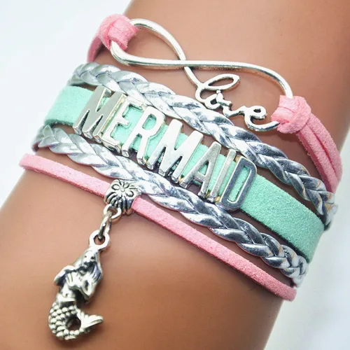 Vista 2 de HHHbeauty - Pulsera de sirena con diseño de sirena de sirena de piel