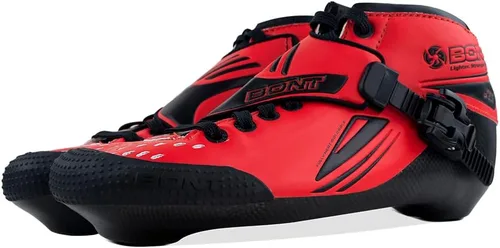 Vista 7 de Bont Patines de velocidad Jet en línea, vegano, paquete de carreras moldeables por calor con bota de fibra de carbono, ruedas elementales