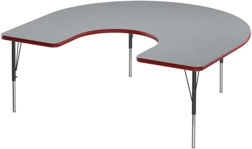 Vista 52 de Correll Mesa rectangular de actividades para el aula de 24 x 48 pulgadas, altura ajustable (19 a 29 pulgadas), parte superior de granito gris, borde