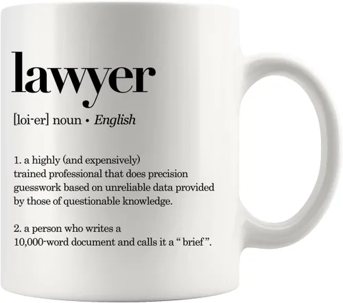 Vista 9 de Taza con definición de abogado, regalos de abogado, estudiantes de derecho, regalos de graduación para nuevos abogados, vasos de cerámica, 11 onzas