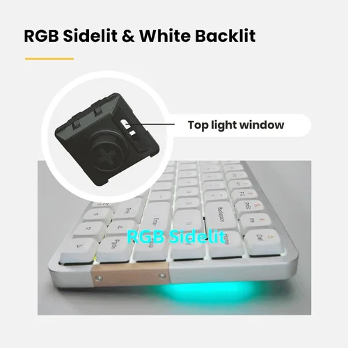 Vista 5 de LOFREE Flow - Teclado mecánico de perfil bajo, 100 teclas recargables inalámbricas con Bluetooth y conexión por cable para Windows, Mac