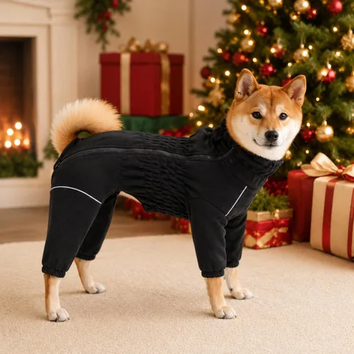 Vista 7 de Lovelonglong Abrigo cálido para perro, chaqueta resistente al viento para perros pequeños, medianos y grandes, abrigo de invierno de forro polar