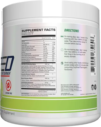 Vista 7 de EHP Labs OxyShred Polvo Pre Entreno Sin Estimulantes - Pre Entreno Sin Estimulación, Pre Entreno Sin Cafeína para Hombres y Mujeres - Pre Entreno
