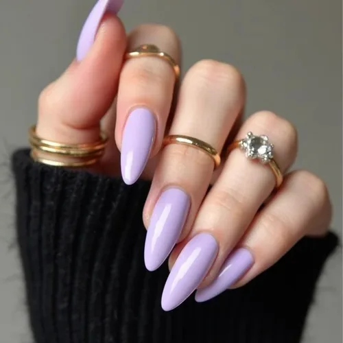 Vista 37 de Uñas postizas a presión marrón café, uñas postizas medianas de almendra, color sólido, cobertura completa, uñas postizas artificiales brillantes