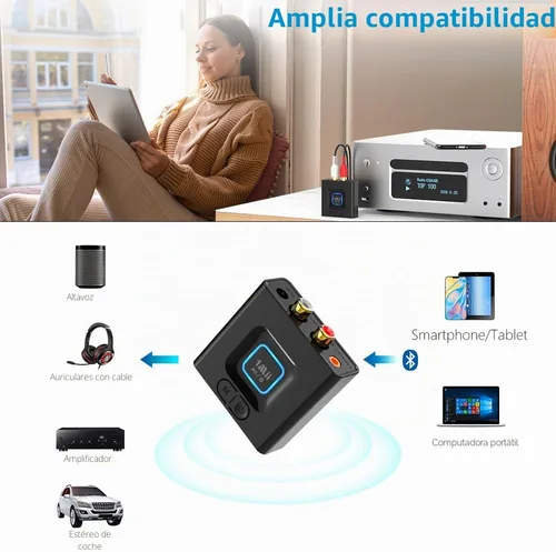 Vista 3 de 1Mii Receptor Bluetooth 5.1 para estéreo doméstico, adaptador de audio Bluetooth con RCA de 0.138 in, transmisión de música inalámbrica de alta