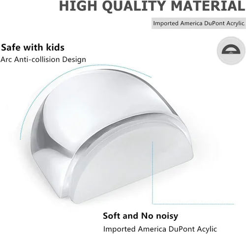 Vista 3 de HAUSPROFI Topes de puerta, tope de puerta de suelo autoadhesivo para protección de pared, amortiguador de puerta para muebles de pared, espejo