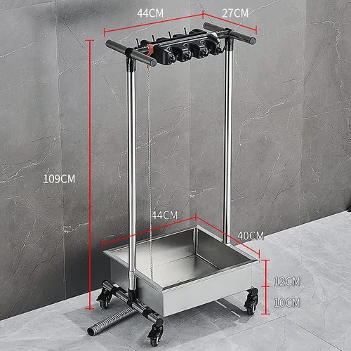 Vista 2 de Soporte de escoba móvil para fregona de suelo, para colocar trapeadores húmedos, carrito de herramientas de limpieza de limpieza, organizador