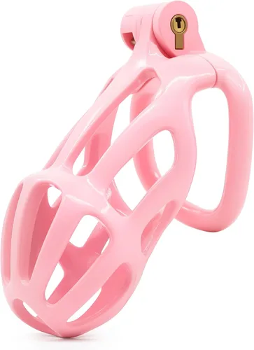 Vista 10 de Jaula de castidad masculina impresa en 3D con 5 anillos para hombres BDSM juguete sexual esclavo herramienta virginidad para hombres restricción