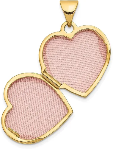Vista 4 de Collar de cadena con dije de corazón de oro amarillo de 14 quilates blanco de 0591in colgante de foto cadena con medallón que sostiene fotos joyería