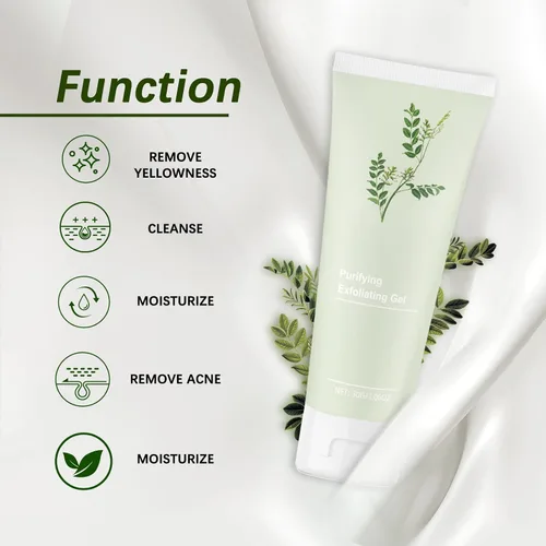 Vista 2 de Gel exfoliante purificador, 2 unidades de gel exfoliante facial y corporal de limpieza profunda, exfoliantes purificadores avanzados, exfoliante