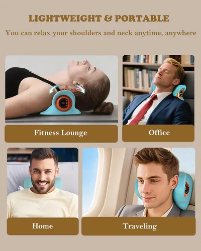 Vista 5 de Masajeador de cuello 2025, relajante de cuello y hombros con calor, 3 modos, almohadas portátiles para alivio del dolor y relajación muscular