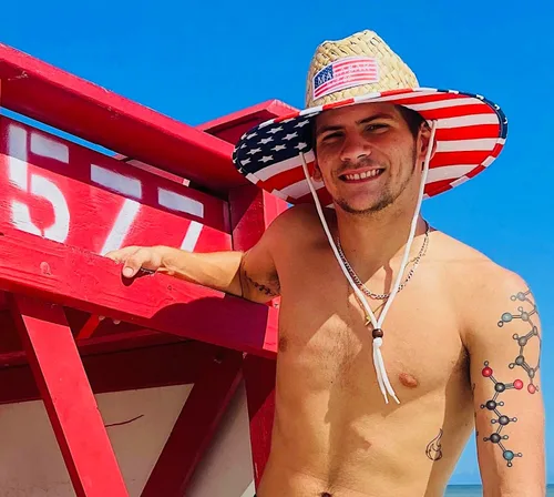 Vista 4 de Sombrero de paja con estampado de tela para hombres y mujeres, sombrero de salvavidas, playa, natación, crucero, tabla de remo, barco, pesca, se