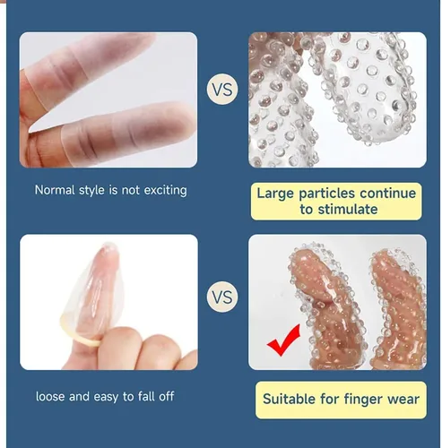 Vista 5 de 2 piezas de accesorios para vibrador de dedo para adultos, funda para dedo, vagina, clítoris, pezón, estimulador de punto G, juguetes sexuales