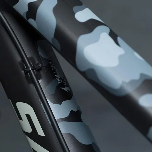 Vista 10 de Dyedbro Protector de marco MTB Camo blanco mate, talla única guardabarros para bicicleta