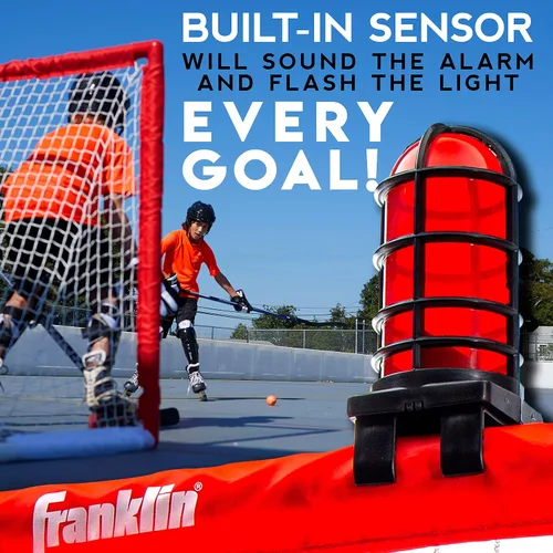 Vista 5 de Franklin Sports Juego de Portería de Hockey Mini - Juego de Portería de Hockey NHL con Luz para Hockey de Rodilla y Palo con Pelota de Hockey