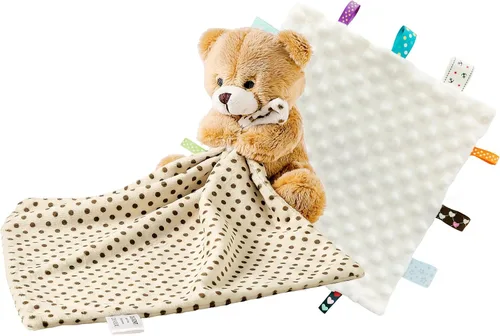 Vista 15 de CREVENT Manta de seguridad facial de animales de felpa suave para niños y niñas, gran regalo para cumpleaños, baby shower (perro azul + etiqueta)