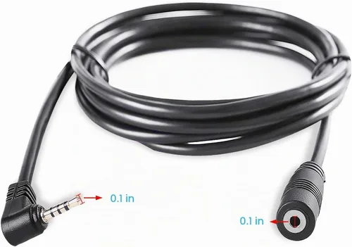 Vista 3 de Cable de extensión de cámara de respaldo macho a hembra de 0.098 pulgadas, cable de extensión de cámara de visión trasera de 6.5 pies para cámara