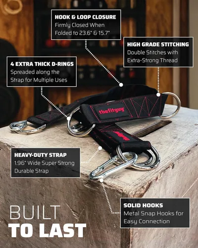 Vista 8 de THEFITGUY - Correas de extensión de cable para accesorios de máquina de cables y gimnasio (par) Multifunctional heady-duty straps with 5 length
