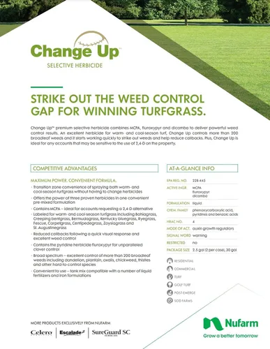 Vista 3 de Nufarm Change Up, herbicida selectivo prémium para proporcionar un potente control de malezas, 32 onzas