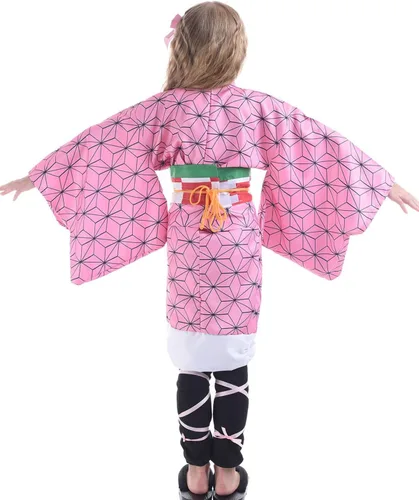 Vista 6 de Nuoqi Nezuko Cosplay Nezuko Disfraz de Nezuko Kimono Uniforme Completo