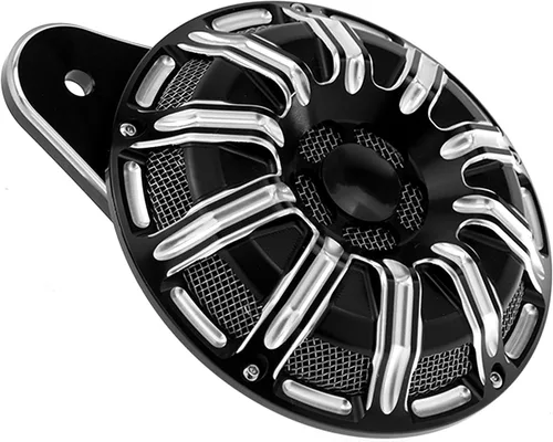 Vista 2 de Cubierta de bocina CNC para motocicleta para Harley 1991-2017 Big Twin Negro