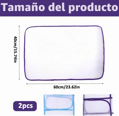 Vista 2 de Paquete de 2 protectores de malla abrasiva para planchar, protector de planchado que ahorra quemadura, paño de planchado para proteger la ropa