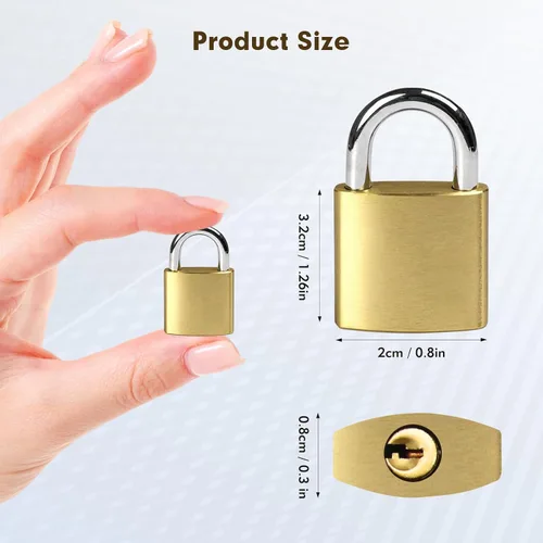 Vista 3 de 6 cerraduras de equipaje de cobre con llaves, cerraduras de metal con llave, cerradura de casillero de gimnasio escolar, cerradura de maleta