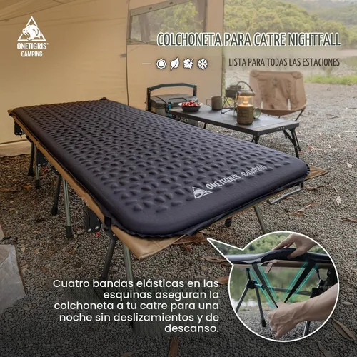 Vista 2 de ONETIGRIS Colchón de catre de camping Nightfall, cómoda almohadilla de dormir autoinflable para cuna, ligera, antideslizante, desinflación rápida