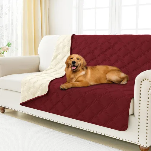 Vista 29 de Smiry Funda impermeable para cama de perro, manta reversible para mascotas para sofá Manta suave lavable para perro, funda a prueba de fugas