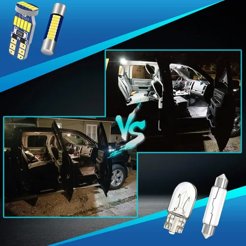 Vista 3 de Paquete de luces LED para interiores para Toyota Tundra 2007-2021, luces de cúpula de mapa interior + luces de espejo de tocador + luz de matrícula