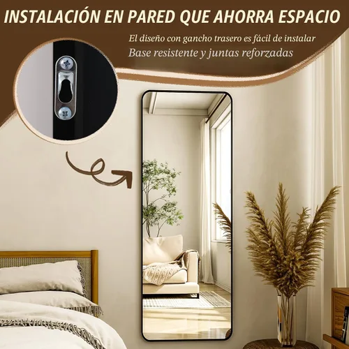 Vista 7 de XRAMFY Espejo rectangular de cuerpo completo de 56 x 21 pulgadas, con soporte para colgar en la pared, para dormitorio, sala de estar, dormitorio