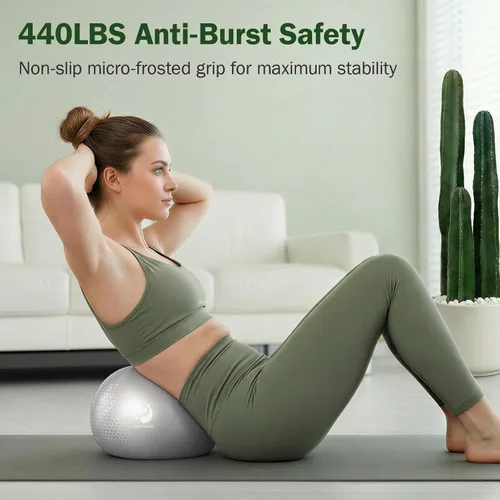 Vista 10 de Slim Panda Pilates Ball, 9 Inch Small Exercise Ball, Anti Burst Mini Yoga Ball for Stability, Workout, Barre, Core Strength, Physical Therapy