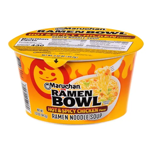 Vista 4 de Maruchan Tazón de fideos ramen de pollo, 3.32 onzas
