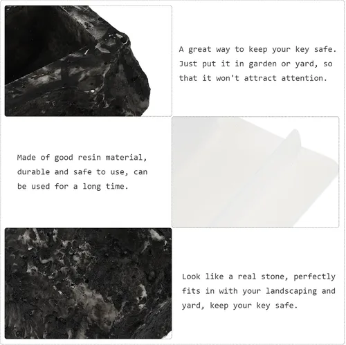 Vista 8 de Vaguelly Caja oculta de llaves de piedra falsa para exteriores, resina para ocultar una llave, almacenamiento seguro para casa, jardín, decorativo