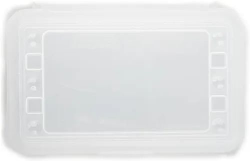 Vista 5 de Craft County Caja de lápices transparente Caja de utilidad de doble cara Organizador de suministros de oficina Azul