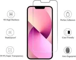 Vista 2 de [Paquete de 3] para iPhone 13, pantalla Pro Max, vidrio templado, protección de sensor, compatible con isla dinámica, compatible con fundas, dureza