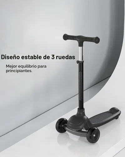 Vista 26 de 3 Wheel Kids Scooter with Light-Up Wheels, Ages 3-8 Negro