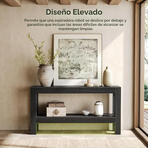 Vista 4 de LITTLE TREE - Mesa de consola de 63 pulgadas en negro para entrada, mesa estrecha y larga de madera para sala de estar, pasillo, sofá, entrada
