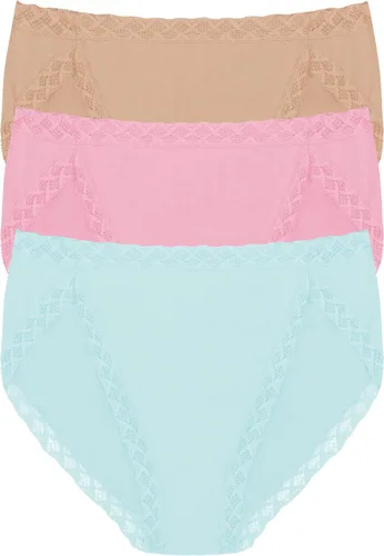 Vista 19 de Natori Paquete de 3 calzoncillos de corte francés Pima Bliss para mujer Negro/Café/Blanco