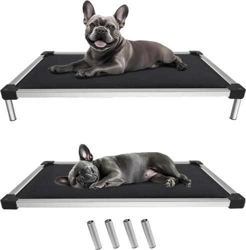 Vista 13 de FXW TitanNest Cama Elevada para Perros a Prueba de Masticación, Catre Elevado para Uso en Interiores/Exteriores/Camping, Cama Acolchada
