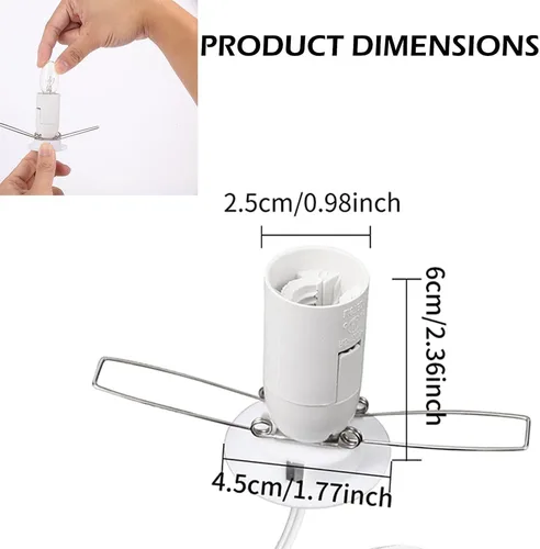 Vista 2 de SCOMX WhiteHimalayan - Cable de lámpara de sal con interruptor de engranajes, cable de repuesto original con montaje de base con enchufe E12