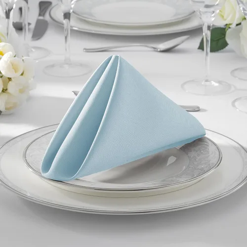 Vista 7 de Lann de Linens – 1 Docena de 20 en. Gamuza Cena Servilletas W/Hemmed bordes – varios colores disponibles Azul bebé