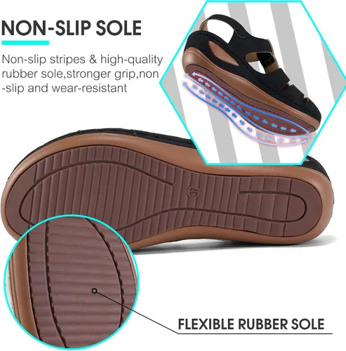 Vista 4 de DUOYANGJIASHA Sandalias elegantes de verano para mujer, zapatos de plataforma cómodos