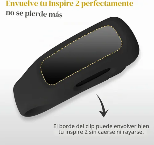 Vista 5 de HSWAI Paquete de 3 clips de repuesto para Fitbit Inspire 2/Fitbit Inspire 3, clip de silicona suave y cómodo de protección de 360°, accesorio