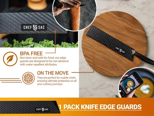 Vista 4 de Chef Sac Protectores de bordes de cuchillo, cubierta universal para cuchillo y protector profesional de cuchillos, protectores de cuchillos