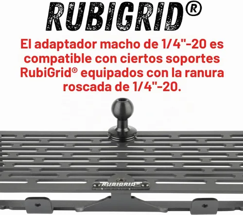 Vista 4 de Bulletpoint Adaptador de cámara roscado de aluminio de 1/4 "-20 con bola integrada de 0.787 in